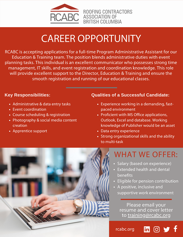 CAREER OPPORTUNITY – PROGRAM ADMINISTRATIVE ASSISTANT
