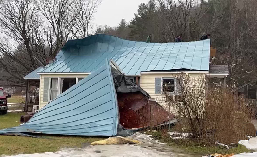 Roof Peeled Right Off Its Rafters Due to High Winds